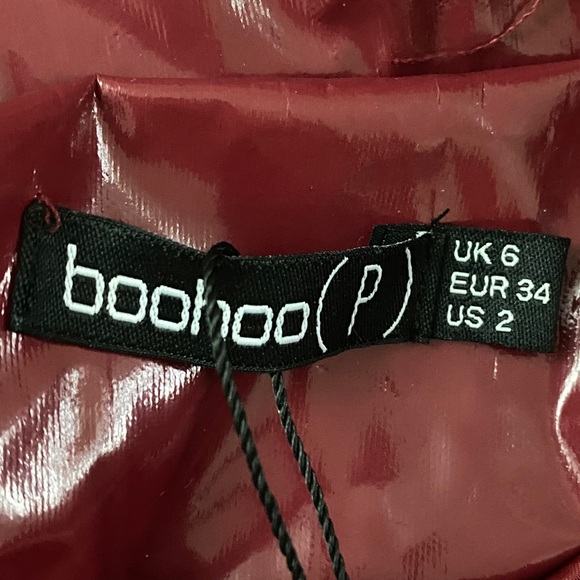 Petite Vinyl Biker Jacket / Wine Color - Picture 5 of 7